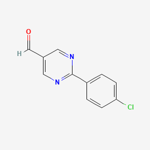 molecular formula C11H7ClN2O B1356447 2-(4-Chlorophenyl)pyrimidine-5-carbaldehyde CAS No. 928713-84-2