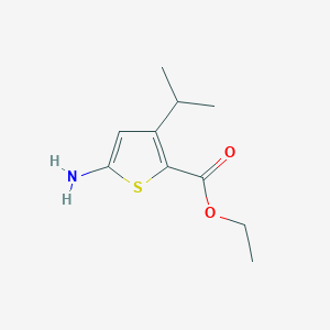 molecular formula C10H15NO2S B13564533 Ethyl 5-amino-3-isopropylthiophene-2-carboxylate 