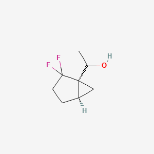 molecular formula C8H12F2O B13564536 rac-1-[(1R,5S)-2,2-difluorobicyclo[3.1.0]hexan-1-yl]ethan-1-ol 