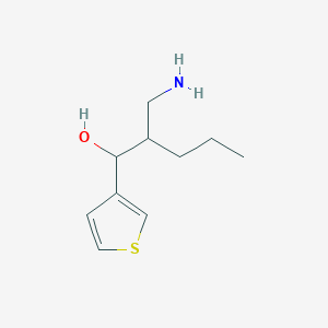 molecular formula C10H17NOS B13564557 2-(Aminomethyl)-1-(thiophen-3-yl)pentan-1-ol 