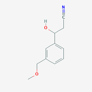 molecular formula C11H13NO2 B13564577 3-Hydroxy-3-(3-(methoxymethyl)phenyl)propanenitrile 