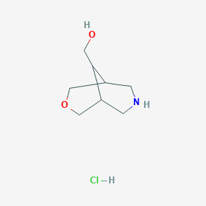 molecular formula C8H16ClNO2 B13564700 {3-Oxa-7-azabicyclo[3.3.1]nonan-9-yl}methanolhydrochloride 