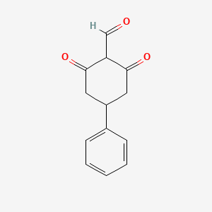 molecular formula C13H12O3 B13564709 2,6-Dioxo-4-phenylcyclohexane-1-carbaldehyde CAS No. 131248-67-4