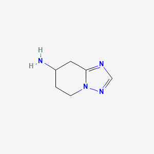 molecular formula C6H10N4 B13564742 5,6,7,8-Tetrahydro-[1,2,4]triazolo[1,5-a]pyridin-7-amine 