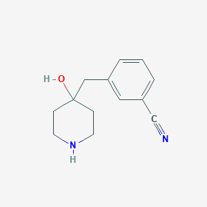 3-((4-Hydroxypiperidin-4-yl)methyl)benzonitrile