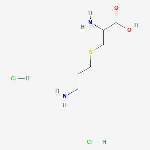 molecular formula C6H16Cl2N2O2S B13564769 2-Amino-3-[(3-aminopropyl)sulfanyl]propanoic acid dihydrochloride 