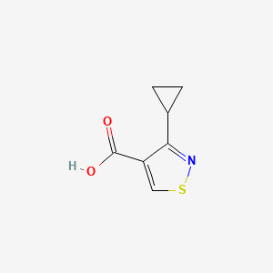 molecular formula C7H7NO2S B13564784 3-Cyclopropyl-1,2-thiazole-4-carboxylicacid 