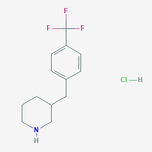 molecular formula C13H17ClF3N B1356482 3-[4-(Trifluoromethyl)benzyl]piperidine hydrochloride CAS No. 745817-31-6