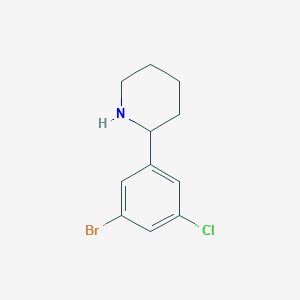 molecular formula C11H13BrClN B13564852 2-(3-Bromo-5-chlorophenyl)piperidine 