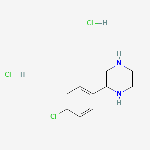 molecular formula C10H15Cl3N2 B1356486 2-(4-氯苯基)哌嗪二盐酸盐 CAS No. 1185157-51-0