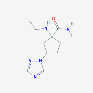 molecular formula C10H17N5O B13564882 1-(Ethylamino)-3-(1h-1,2,4-triazol-1-yl)cyclopentane-1-carboxamide 