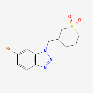 3-((6-Bromo-1H-benzo[d][1,2,3]triazol-1-yl)methyl)tetrahydro-2H-thiopyran 1,1-dioxide