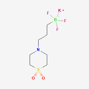 molecular formula C7H14BF3KNO2S B13564992 Potassium (3-(1,1-dioxidothiomorpholino)propyl)trifluoroborate 