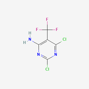 molecular formula C5H2Cl2F3N3 B13565003 2,6-Dichloro-5-(trifluoromethyl)pyrimidin-4-amine 