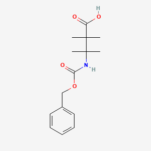 molecular formula C15H21NO4 B13565012 3-(((Benzyloxy)carbonyl)amino)-2,2,3-trimethylbutanoic acid 