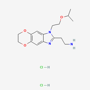 2-{6-[2-(Propan-2-yloxy)ethyl]-10,13-dioxa-4,6-diazatricyclo[7.4.0.0,3,7]trideca-1(9),2,4,7-tetraen-5-yl}ethan-1-aminedihydrochloride