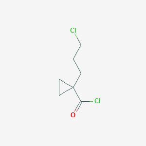 molecular formula C7H10Cl2O B13565034 1-(3-Chloropropyl)cyclopropane-1-carbonylchloride 