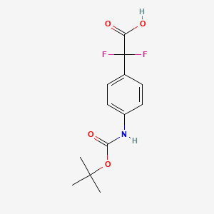 molecular formula C13H15F2NO4 B13565036 2-(4-((tert-Butoxycarbonyl)amino)phenyl)-2,2-difluoroacetic acid 