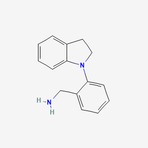molecular formula C15H16N2 B1356504 [2-(2,3-Dihydro-1H-indol-1-yl)phenyl]methanamine CAS No. 92083-17-5