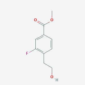 molecular formula C10H11FO3 B13565067 Methyl3-fluoro-4-(2-hydroxyethyl)benzoate 