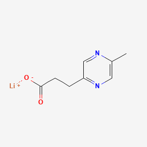 molecular formula C8H9LiN2O2 B13565135 Lithium(1+)ion3-(5-methylpyrazin-2-yl)propanoate 