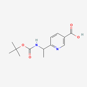 6-(1-{[(Tert-butoxy)carbonyl]amino}ethyl)pyridine-3-carboxylic acid