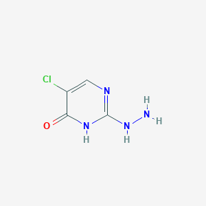 molecular formula C4H5ClN4O B13565220 5-Chloro-2-hydrazinylpyrimidin-4-ol 