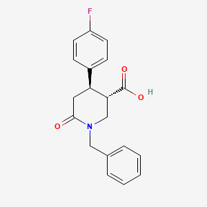 molecular formula C19H18FNO3 B13565333 (3S,4R)-1-benzyl-4-(4-fluorophenyl)-6-oxopiperidine-3-carboxylic acid 