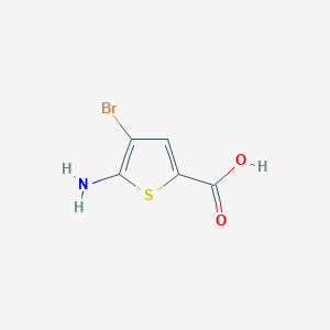 molecular formula C5H4BrNO2S B13565370 5-Amino-4-bromothiophene-2-carboxylic acid 