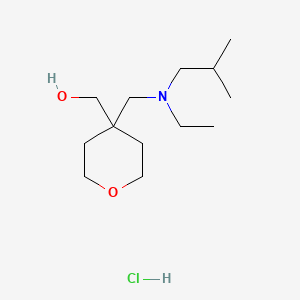 molecular formula C13H28ClNO2 B13565485 (4-{[Ethyl(2-methylpropyl)amino]methyl}oxan-4-yl)methanolhydrochloride 