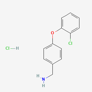 molecular formula C13H13Cl2NO B1356550 4-(2-氯苯氧基)苯甲胺盐酸盐 CAS No. 1170147-57-5