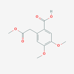 molecular formula C12H14O6 B13565504 4,5-dimethoxy-2-(2-methoxy-2-oxoethyl)benzoic acid 