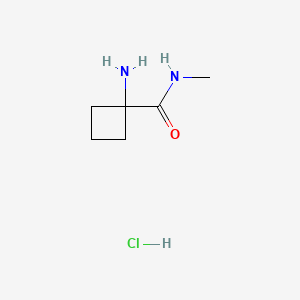 molecular formula C6H13ClN2O B13565505 1-amino-N-methylcyclobutane-1-carboxamidehydrochloride 