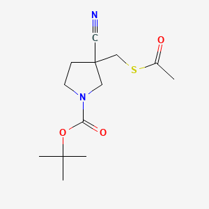 Tert-butyl3-[(acetylsulfanyl)methyl]-3-cyanopyrrolidine-1-carboxylate