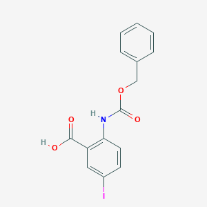 molecular formula C15H12INO4 B13565541 2-{[(Benzyloxy)carbonyl]amino}-5-iodobenzoicacid 