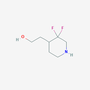 molecular formula C7H13F2NO B13565612 2-(3,3-Difluoropiperidin-4-yl)ethan-1-ol 