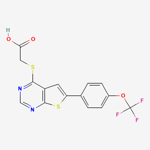 2-({6-[4-(Trifluoromethoxy)phenyl]thieno[2,3-d]pyrimidin-4-yl}sulfanyl)aceticacid