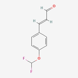 molecular formula C10H8F2O2 B13565657 3-(4-(Difluoromethoxy)phenyl)acrylaldehyde 