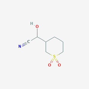 molecular formula C7H11NO3S B13565671 2-(1,1-Dioxidotetrahydro-2H-thiopyran-3-yl)-2-hydroxyacetonitrile 