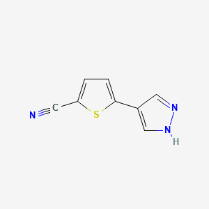 molecular formula C8H5N3S B13565692 5-(1H-pyrazol-4-yl)thiophene-2-carbonitrile 