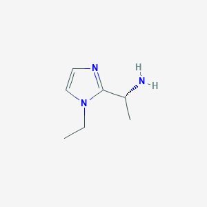 molecular formula C7H13N3 B13565702 (R)-1-(1-Ethyl-1H-imidazol-2-yl)ethan-1-amine 