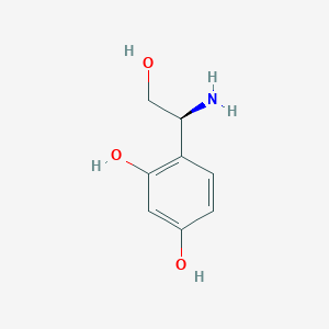 molecular formula C8H11NO3 B13565734 (s)-4-(1-Amino-2-hydroxyethyl)benzene-1,3-diol 