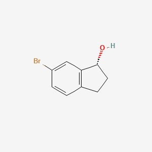 molecular formula C9H9BrO B13565737 (1R)-6-bromo-2,3-dihydro-1H-inden-1-ol 