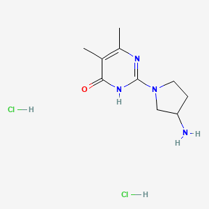 2-(3-Aminopyrrolidin-1-yl)-5,6-dimethyl-3,4-dihydropyrimidin-4-onedihydrochloride