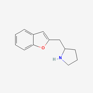 molecular formula C13H15NO B13565746 2-[(1-Benzofuran-2-yl)methyl]pyrrolidine 