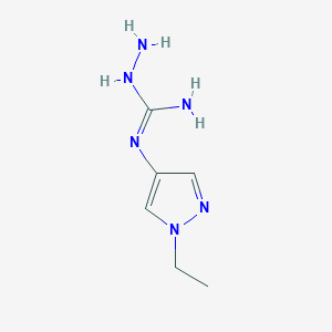 molecular formula C6H12N6 B13565811 n-(1-Ethyl-1h-pyrazol-4-yl)hydrazinecarboximidamide 