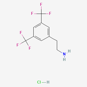 molecular formula C10H10ClF6N B13565817 2-[3,5-Bis(trifluoromethyl)phenyl]ethan-1-aminehydrochloride 