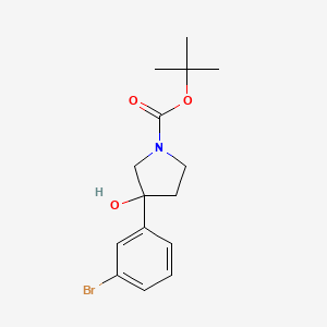 molecular formula C15H20BrNO3 B13565853 Tert-butyl 3-(3-bromophenyl)-3-hydroxypyrrolidine-1-carboxylate 