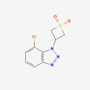 molecular formula C9H8BrN3O2S B13565868 3-(7-Bromo-1H-benzo[d][1,2,3]triazol-1-yl)thietane 1,1-dioxide 