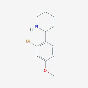 molecular formula C12H16BrNO B13565896 2-(2-Bromo-4-methoxyphenyl)piperidine 